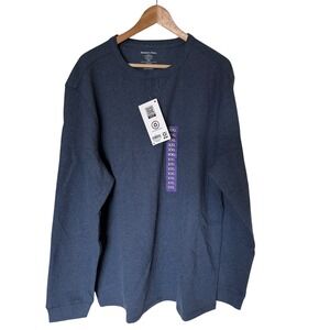 Member's Mark Thermal Henley Mens XXL Blue NEW Waffle Knit Long Sleeve